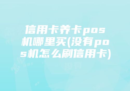信用卡養(yǎng)卡pos機(jī)哪里買(沒有pos機(jī)怎么刷信用卡)